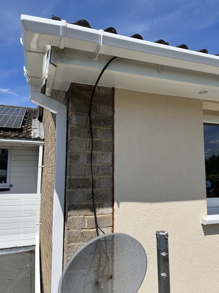 Installed new vented Soffit  New Windows and finished external wall insulation