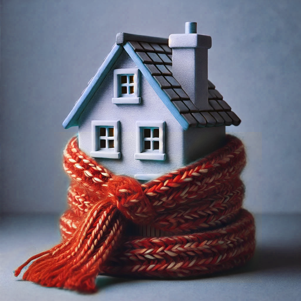 Cold house wrapped in warm scarf