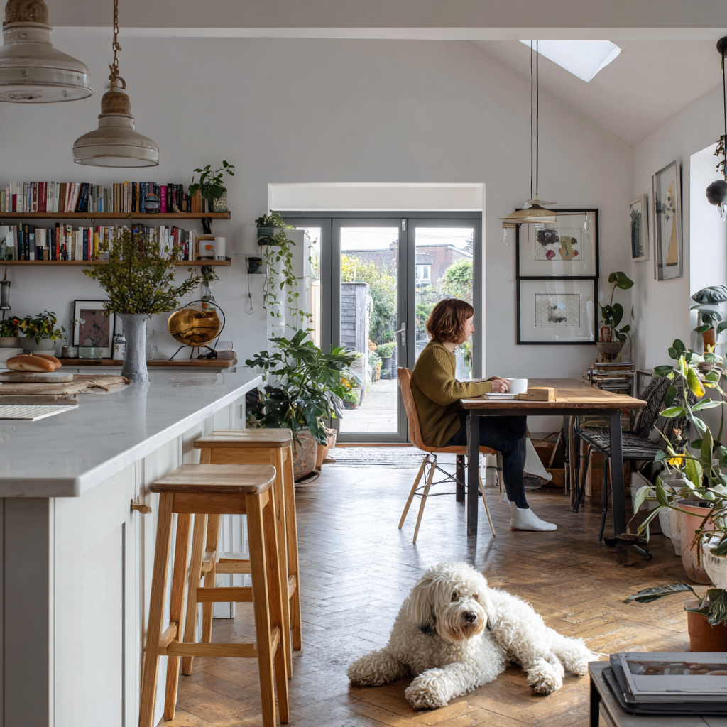 A warm, welcoming, cosy interior of a real home in Oxfordshire