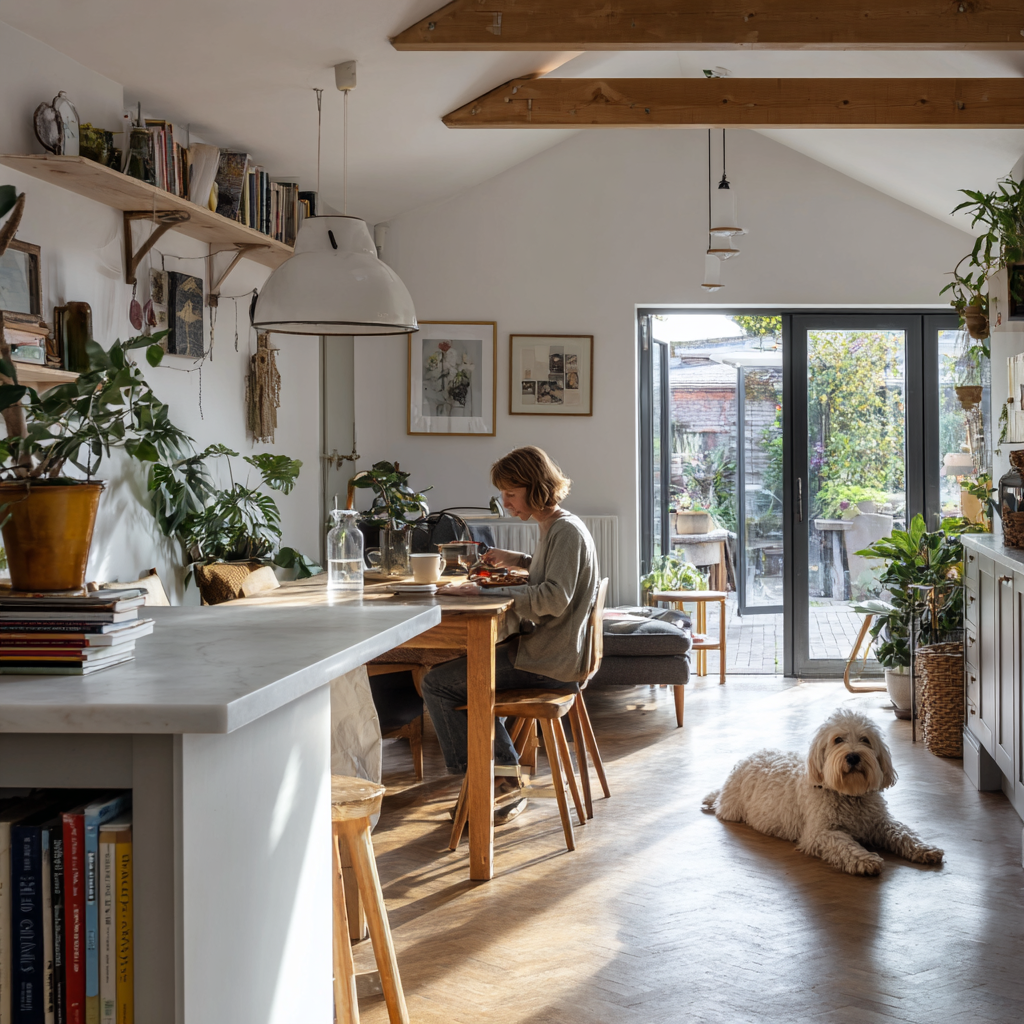 A warm, welcoming, cosy interior of a real home in Oxfordshire