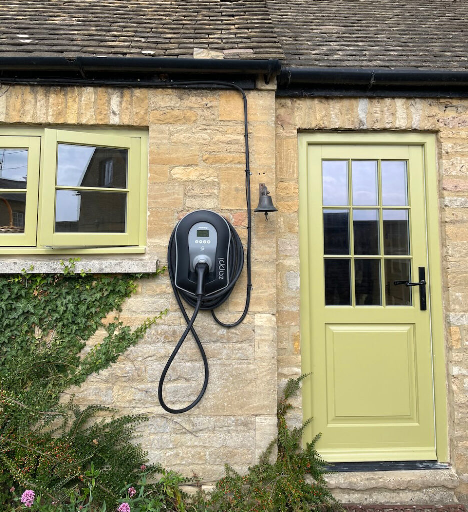 EV charger unit at house door
