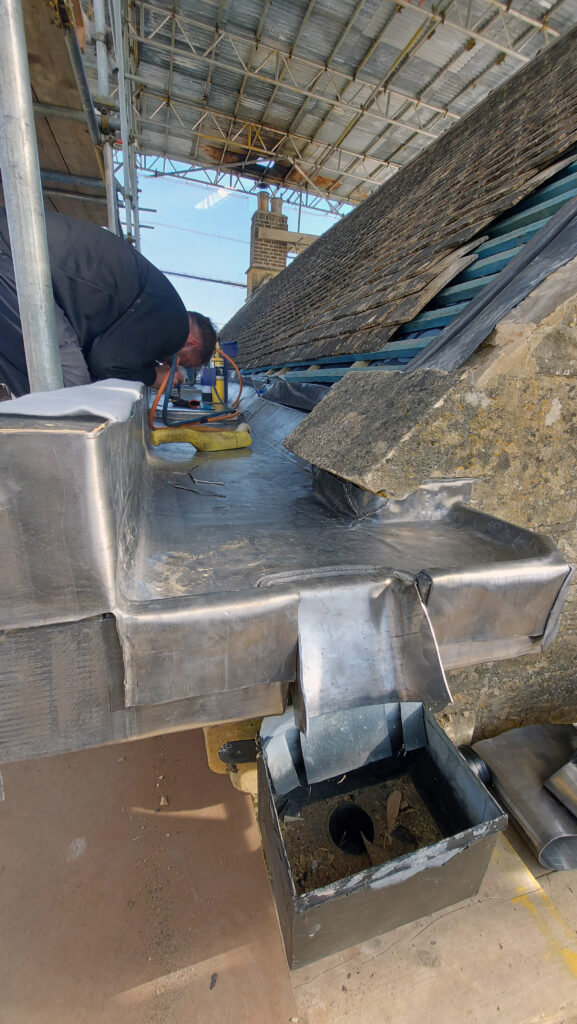 Lead guttering work, Sandys House, Chadlington