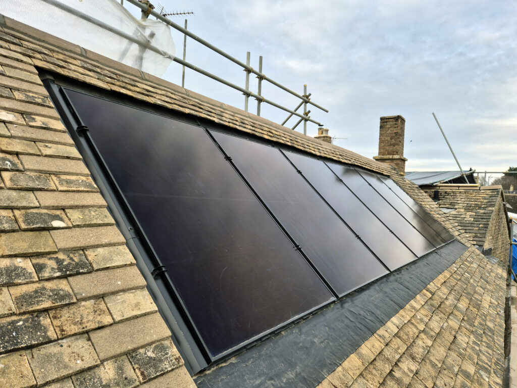 Embeded solar panels up close, Sandys House, Chadlington
